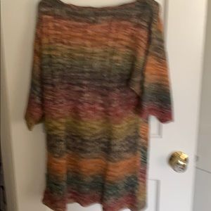 Multi colored waist length sweater